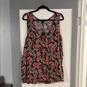 Torrid Black and Pink Floral Top